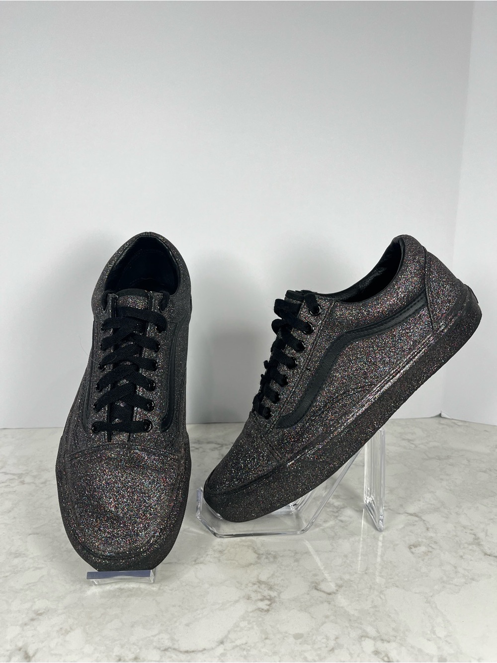 NEW ! Vans Men's Black Rainbow Glitter Old Skool Sneakers